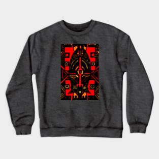 African Mask traditional tribal symbolic pattern design Crewneck Sweatshirt